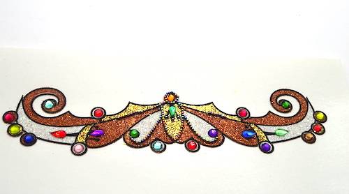 Tatuajes adhesivos de India color naranja y dorado