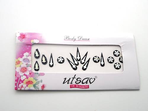 Bindis de la india variados color negro y plata
