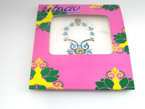 Bindis de la india de ombligo color azul