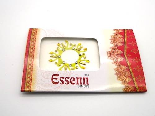Bindis de la India de ombligo color amarillo