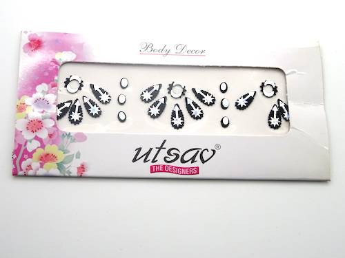 Bindis de la india variados color negro y plata