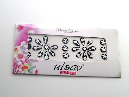 Bindis de la india variados color negro y plata