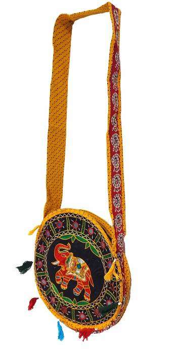 Bolso boho bandolera redondo de la india