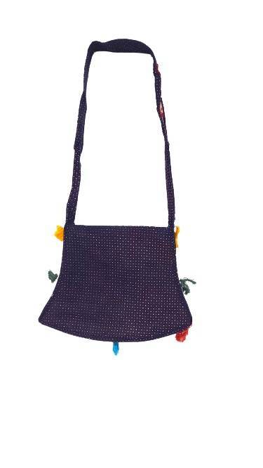 Bolso bandolera boho de India con pompones