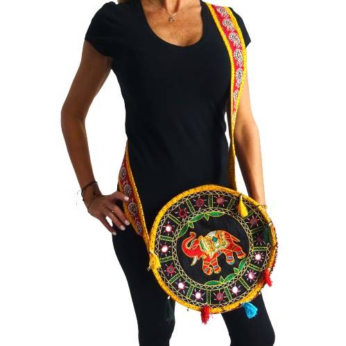 Bolso boho bandolera redondo de la india