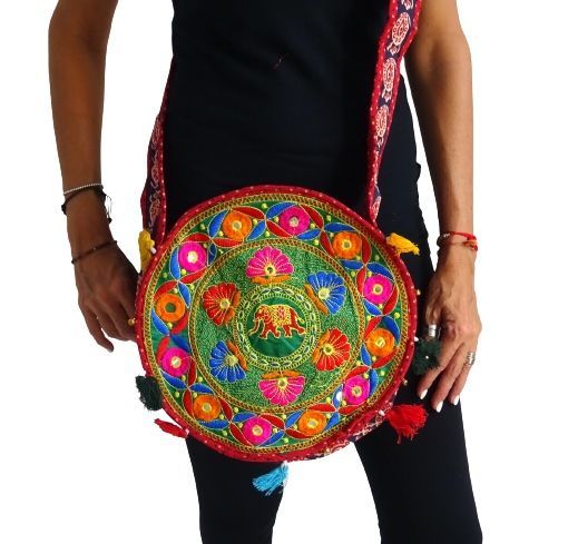 Bolso boho bandolera redondo de la india