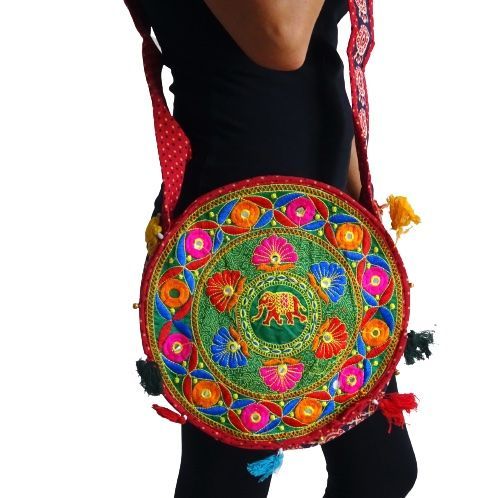 Bolso boho bandolera redondo de la india
