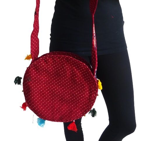 Bolso boho bandolera redondo de la india