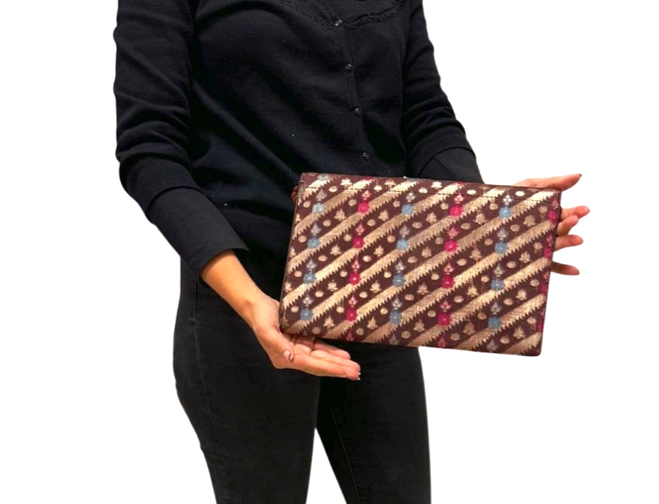 Bolso cartera de fiesta de seda