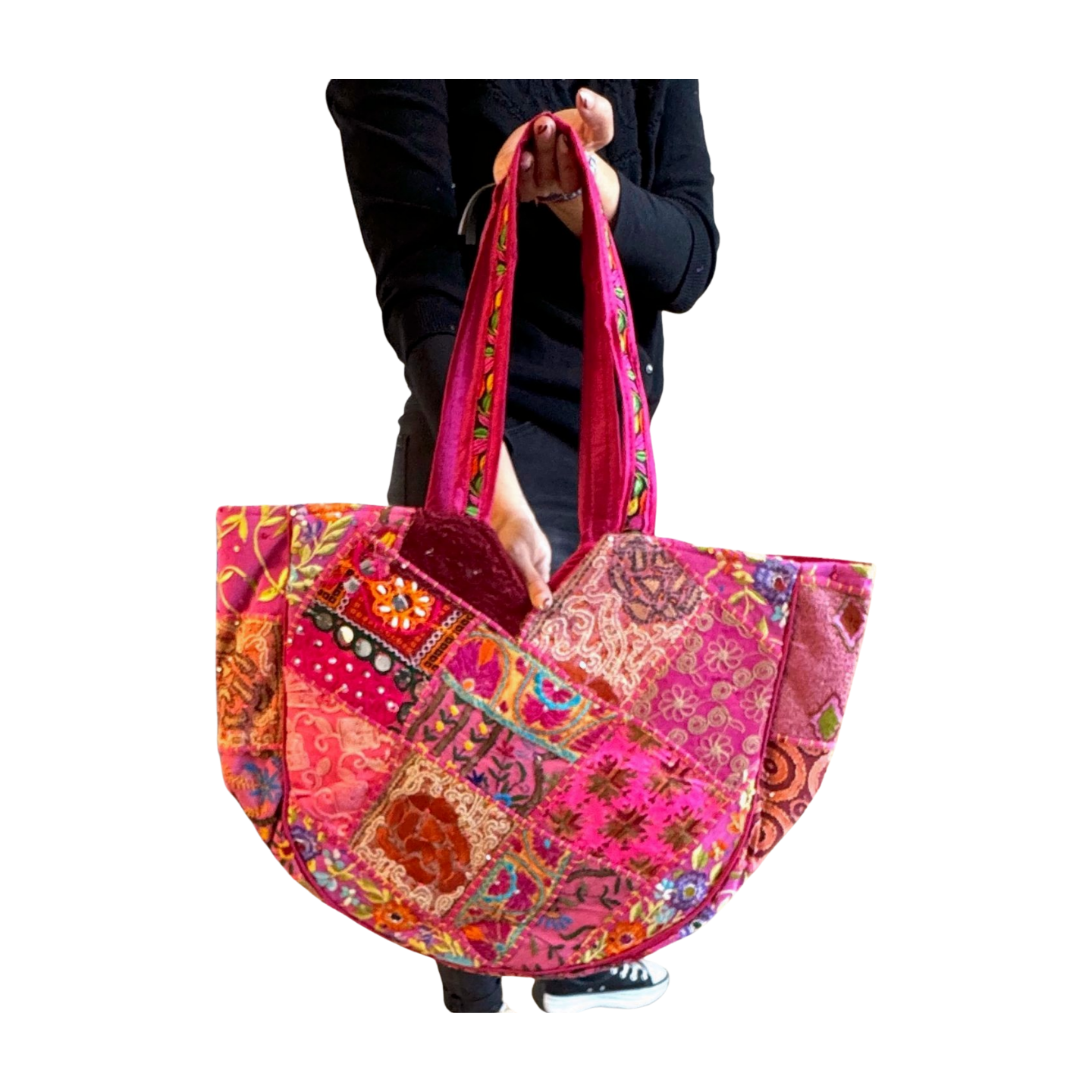 Bolso bohemio fucsia de colores
