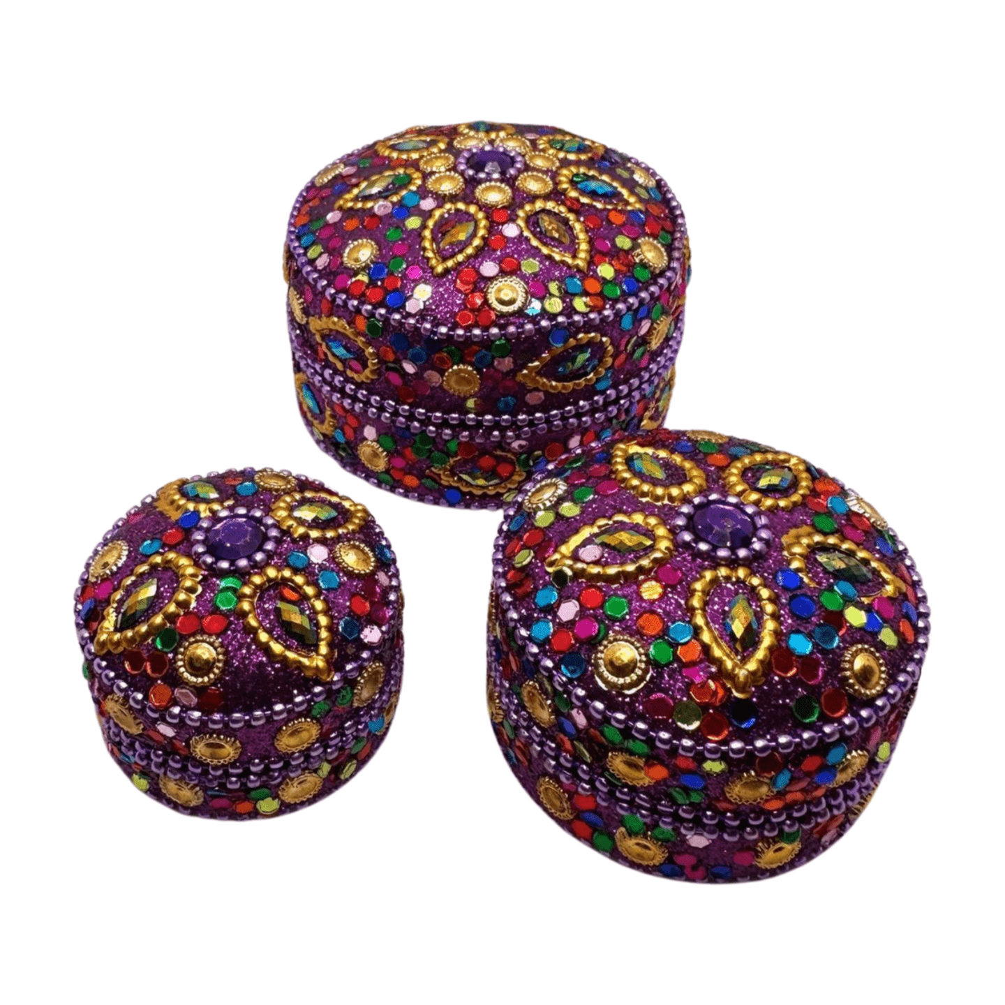 Cajitas indias de decoración brillantes