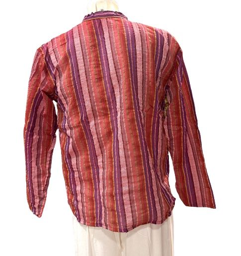 Camisa étnica india para hombre con rayas de colores