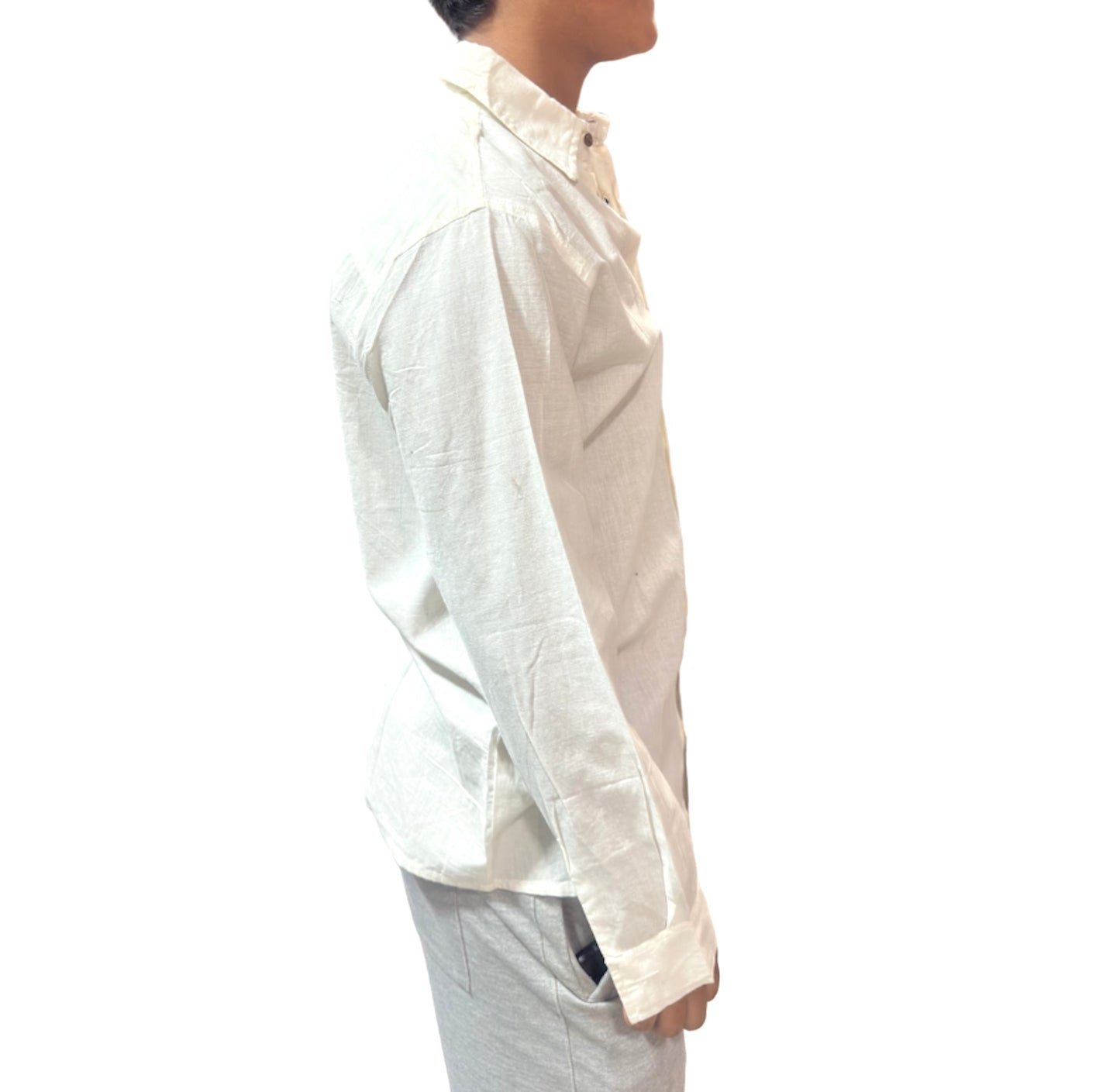 Camisa de Hombre de Algodón — Crudo