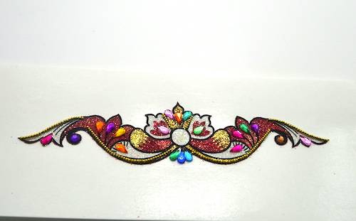 Tatuajes adhesivos de India color naranja y dorado