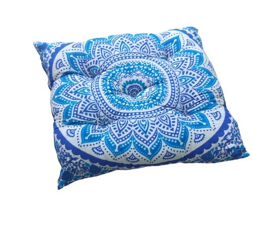Cojín de meditación étnico indio mandala