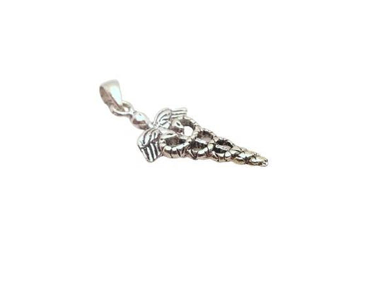 Colgante de plata con caduceo de plata