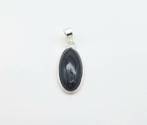 Colgante de plata de la India con onix negro