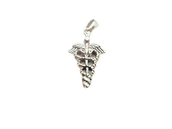 Colgante de plata con caduceo de plata