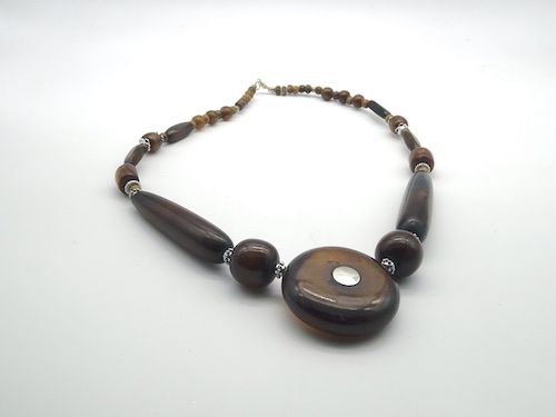 Collar de Bisutería india étnico marrón