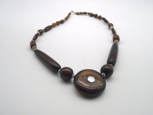 Collar de Bisutería india étnico marrón