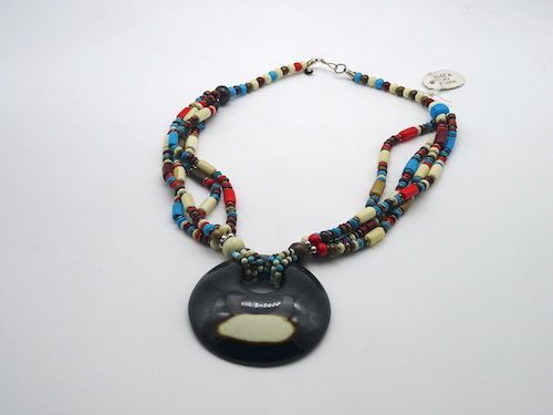 Collar de Bisutería india medallón étnico
