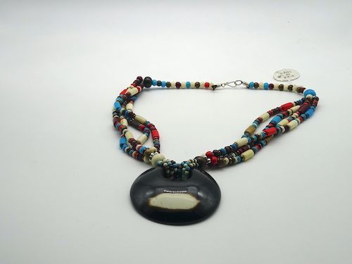 Collar de Bisutería india medallón étnico