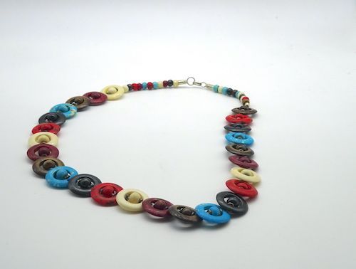 Collar de Bisutería india redondas de colores