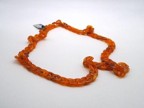Collar de Bisutería india de eslabones naranjas