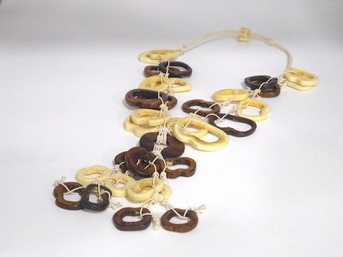 Collar de Bisutería india cuerda con cuentas