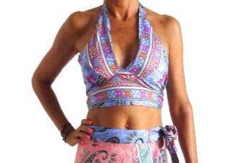 Top reversible de seda