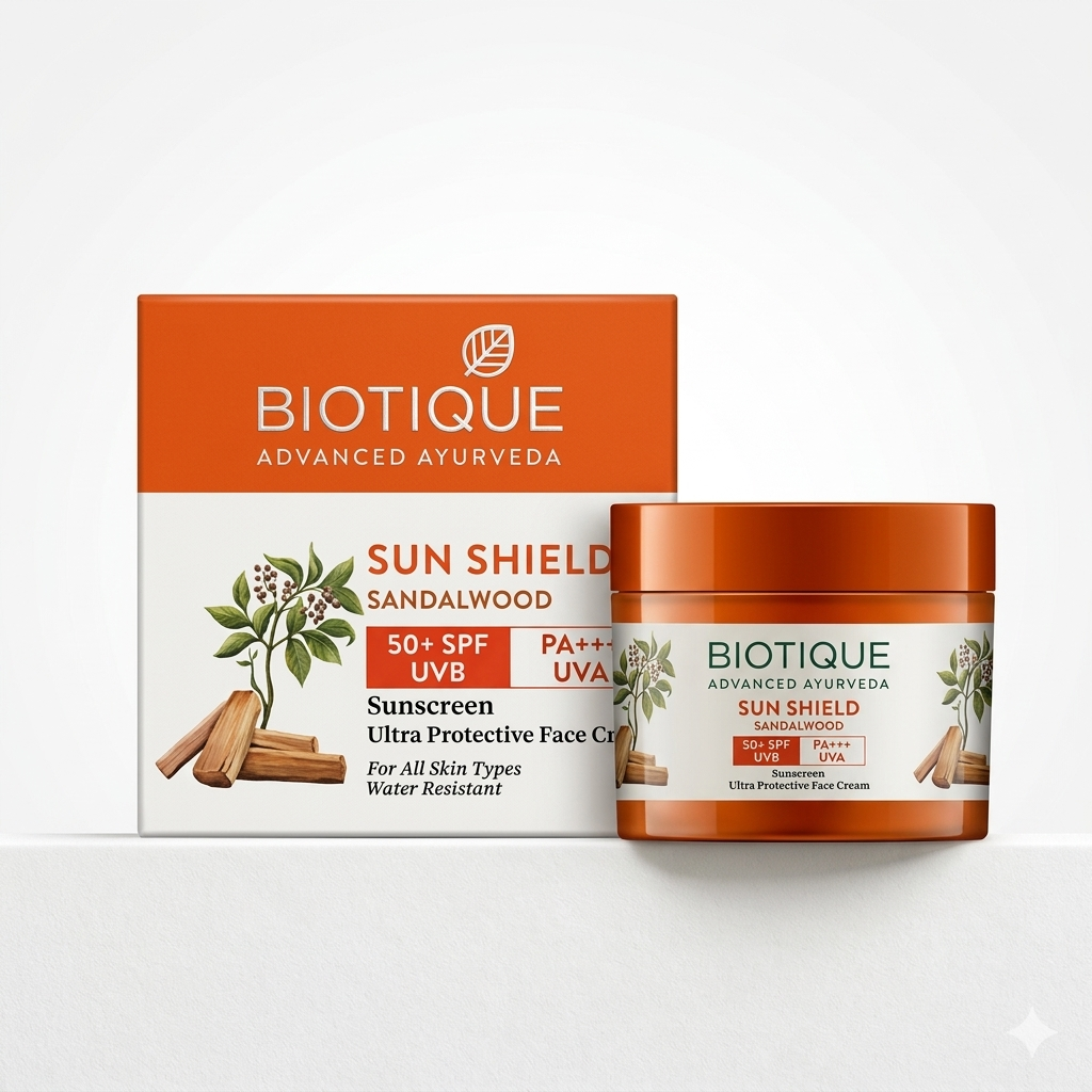 Crema protectora 50+ SPF de sándalo BIOTIQUE