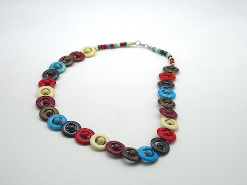 Collar de Bisutería india redondas de colores