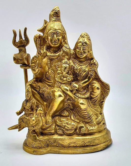 Figura de bronce familia de Ganesh
