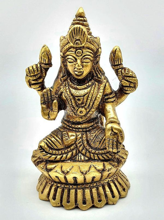Estatua de bronce india de la Diosa Lakshmi