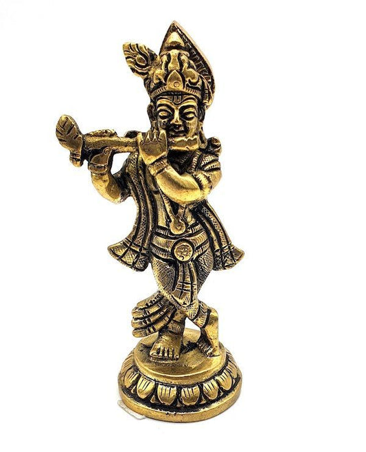 Estatua de bronce del dios hindú Krishna