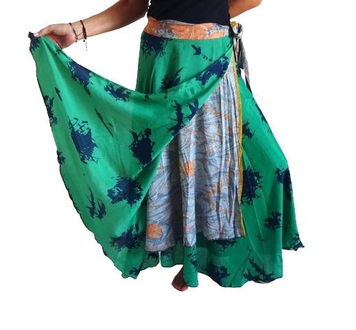 Falda pareo india sedosa reversible