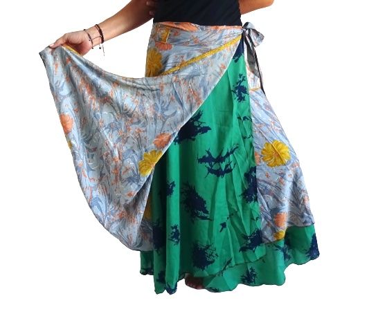 Falda pareo india sedosa reversible