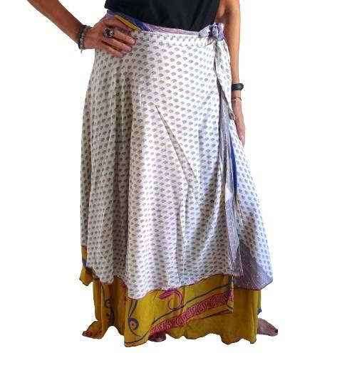 Falda pareo india sedosa reversible