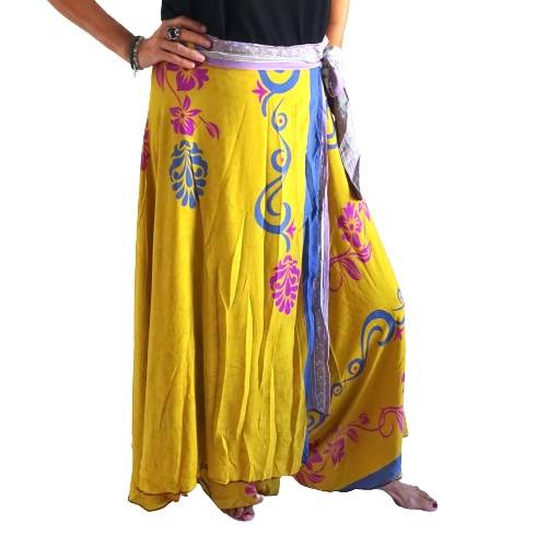 Falda pareo india sedosa reversible