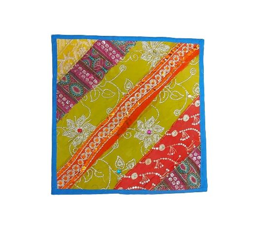 Funda de cojín étnico indio bordado
