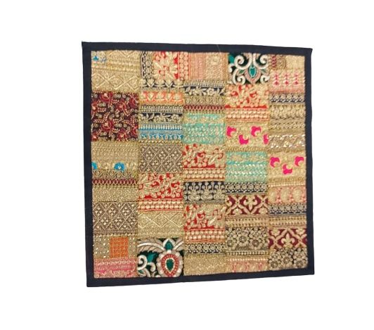 Funda de cojín étnico indio bordado