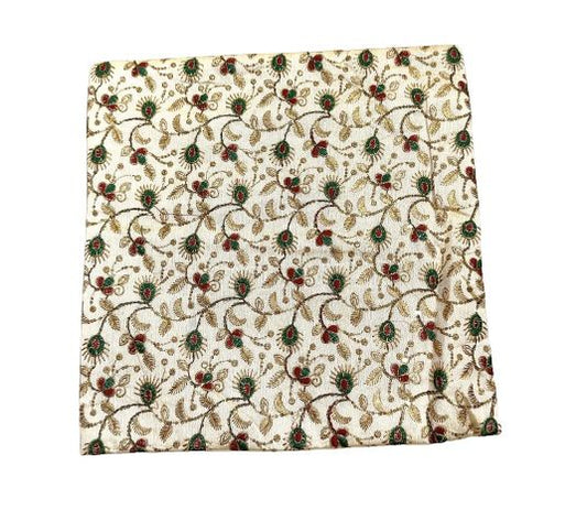 Funda de cojín étnico seda india bordado flores