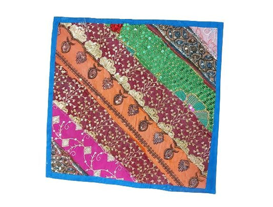 Funda de cojín étnico indio bordado