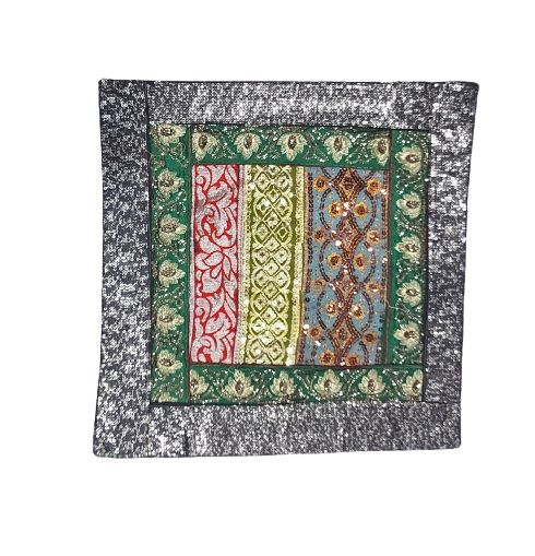 Funda de cojín étnico indio bordado