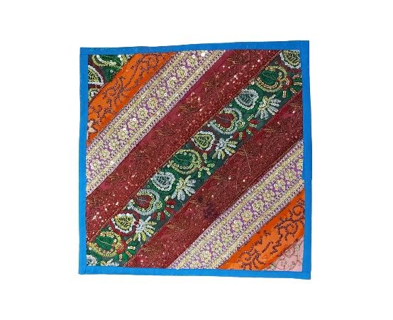 Funda de cojín étnico indio bordado
