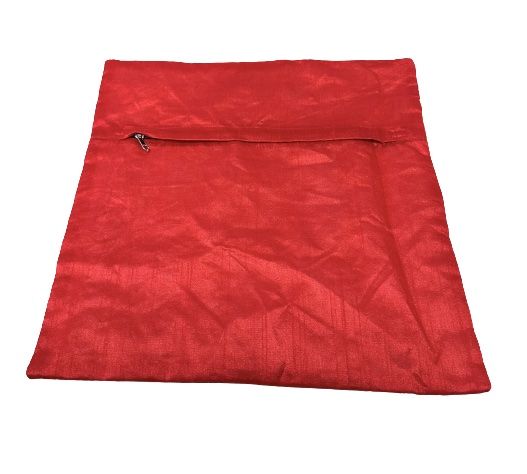 Funda de cojín étnico seda roja india bordado