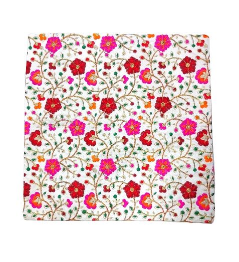 Funda de cojín étnico seda india bordado