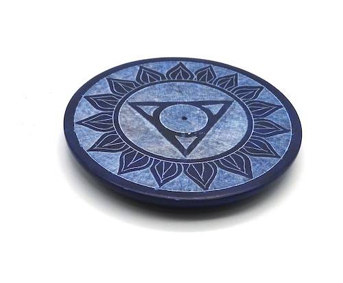 Incensario redondo de piedra chakras