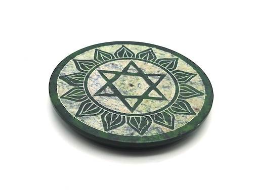 Incensario redondo de piedra chakras