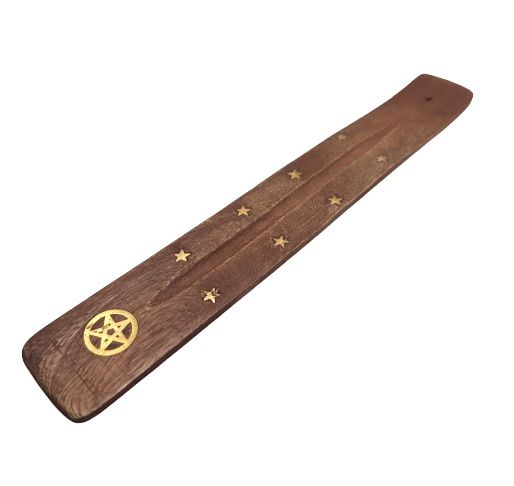 Incensario de madera indio con pentáculo